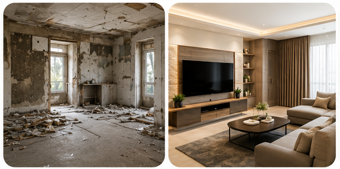 Before and After Renovation 1
