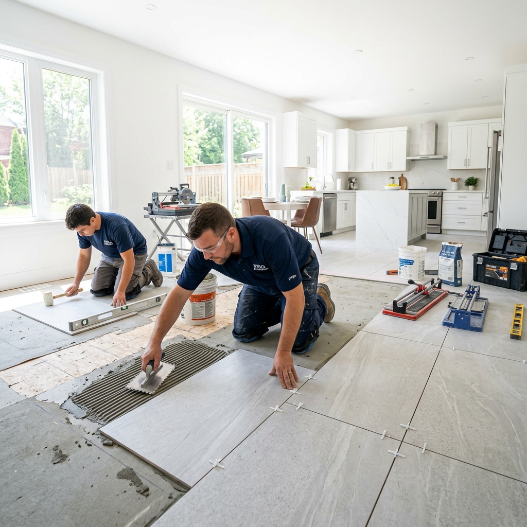 Floor and wall tiling works